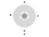 Rear sprocket Puch MV / VS / MS 44 tooth thumb extra